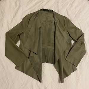 Zara faux leather shawl jacket
